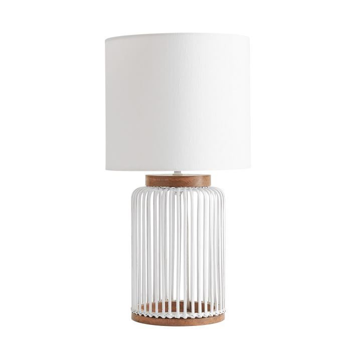 White Rattan Table Lamp | Pottery Barn Teen