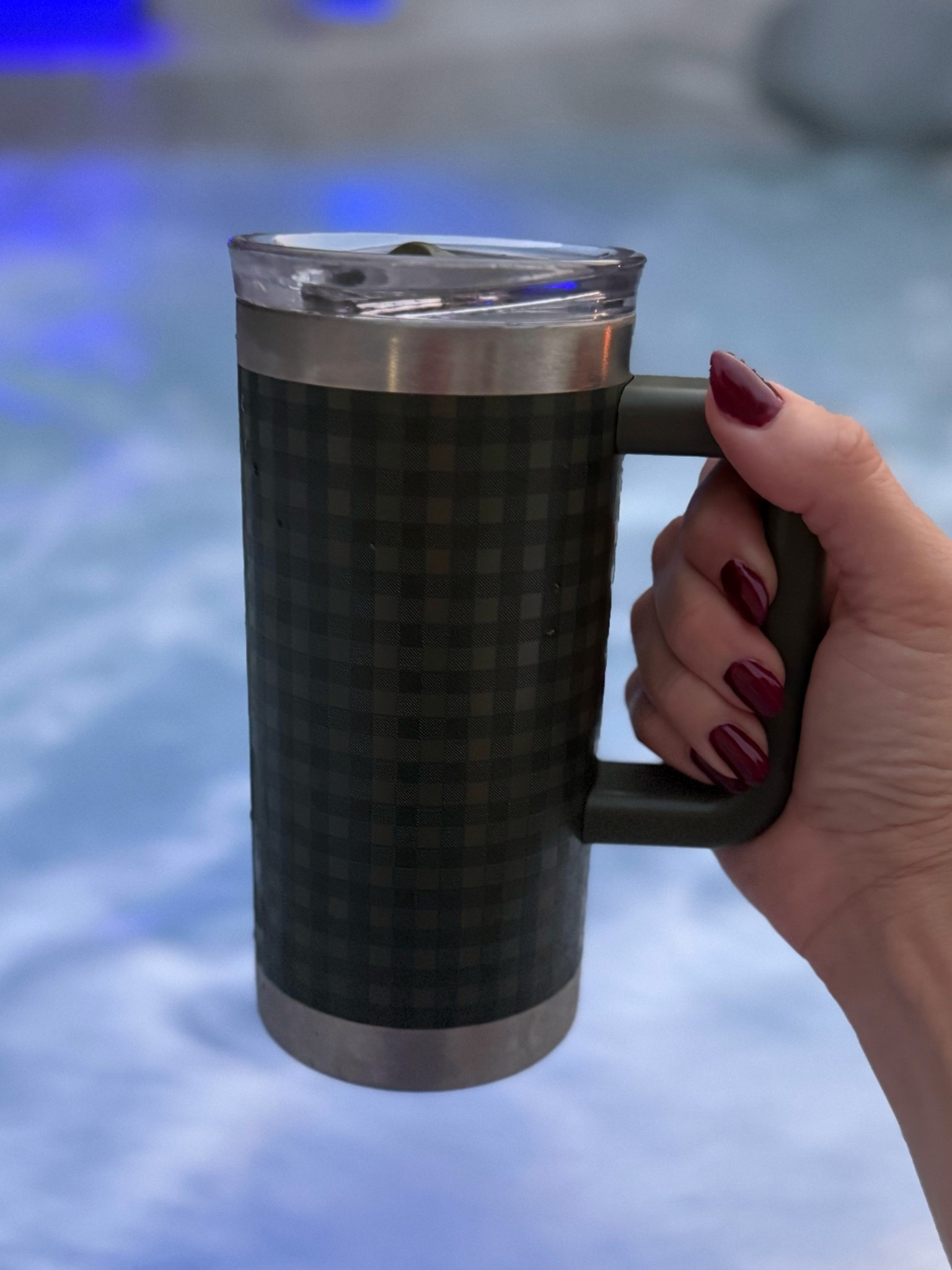 Gingham stainless steel tumbler.

#LTKdayinmylife #LTKHome #LTKmomlife