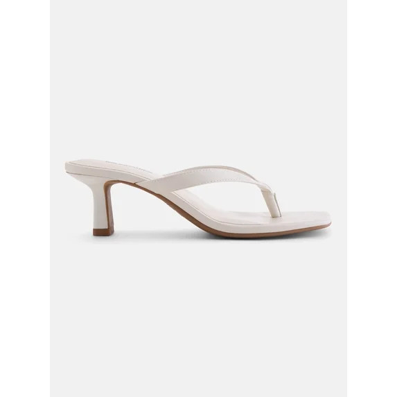 No Boundaries Women's Kitten Heel Thong Sandals | Walmart (US)