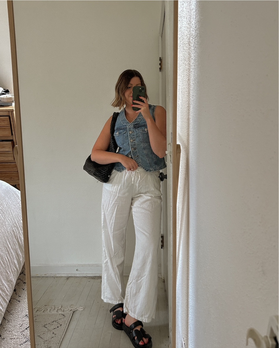Favorite simple spring fit right now! Linen pants are old ASOS so I linked some of my fav similar pants. Vest is Target! 

#LTKfindsunder50 #LTKstyletip #LTKfindsunder100