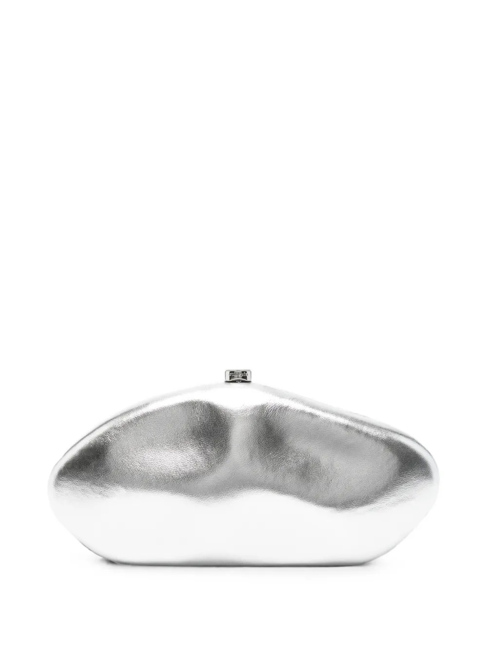 Cult Gaia Thr Caldera metallic-effect pebble clutch bag - Silver | Farfetch Global
