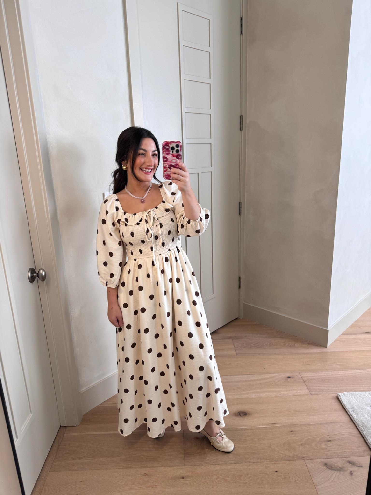 Polka dot dress! Size small 

5'0" 140lbs
Petite friendly

#LTKootd #LTKPetite #LTKWorkwear