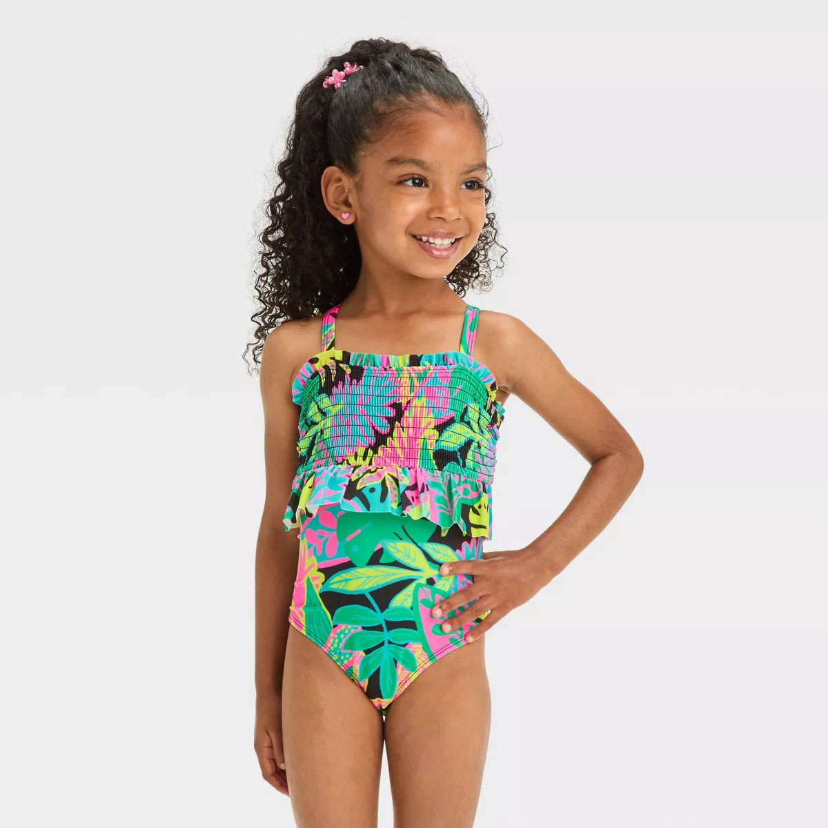 Toddler Girls' Smocked One Piece Swimsuit - Cat & Jack™ | Target