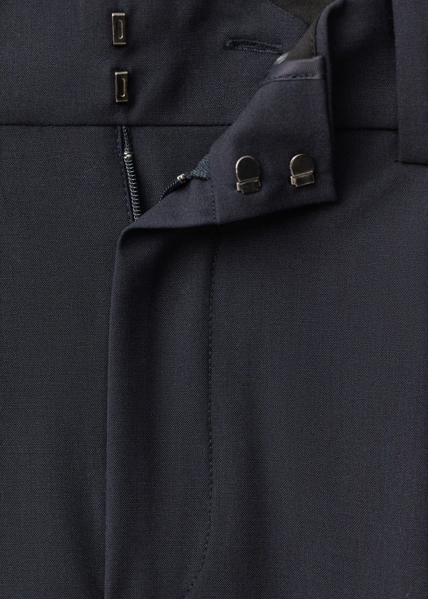 SelectionWideleg wool-blend pleated trousersCurrent price [£ 79.99]£ 79.99Select a colourNavy | MANGO (UK)