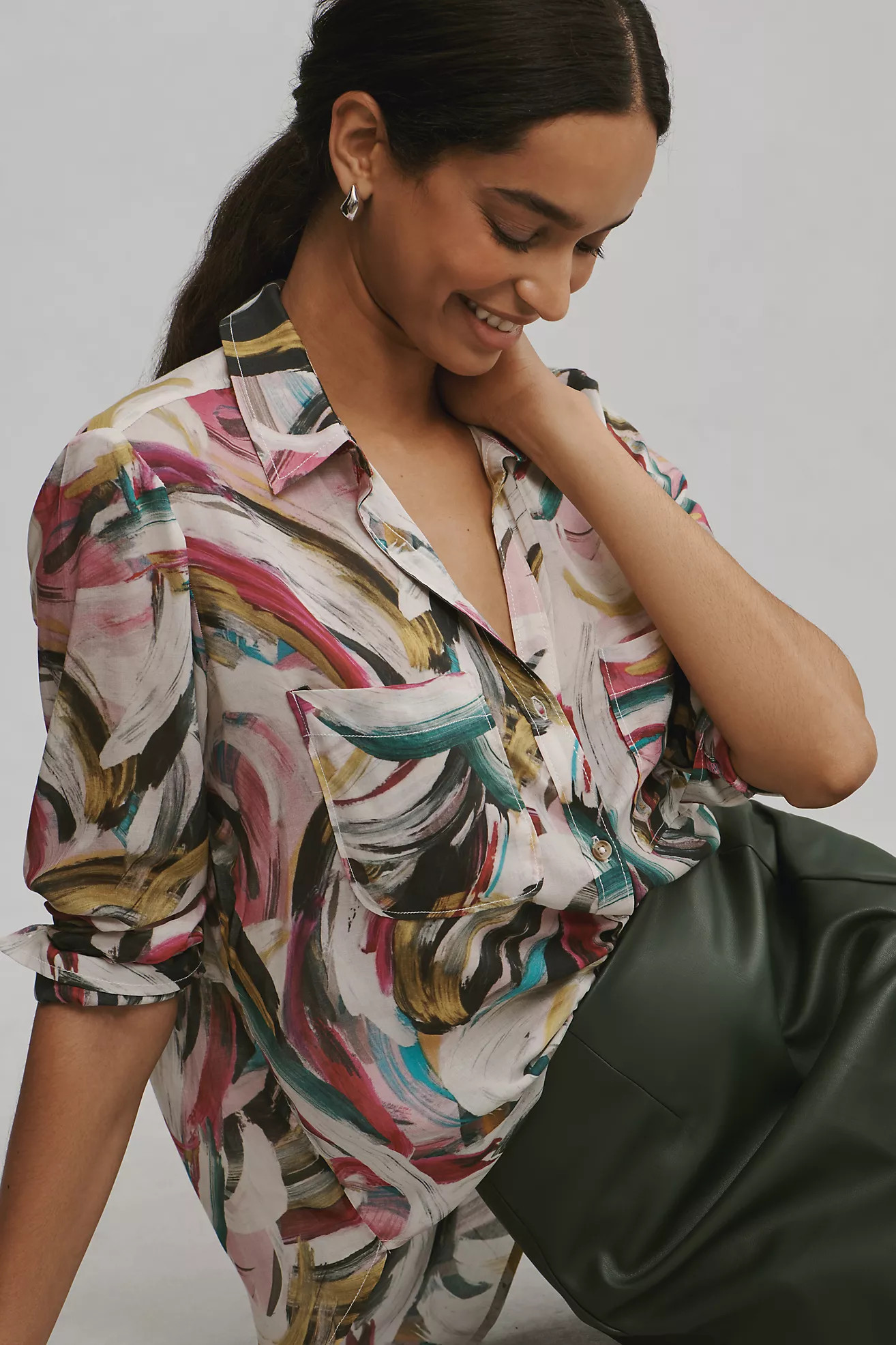 The Romy Relaxed Buttondown Shirt by Pilcro | Anthropologie (US)