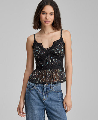 Women's Lace-Trim Tie-Back Tank, Macy's Exclusive | Macy's