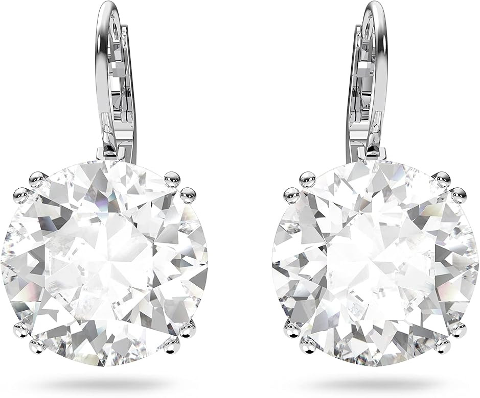 Swarovski Millenia Earrings, Round cut crystal, White, Rhodium plated | Amazon (US)