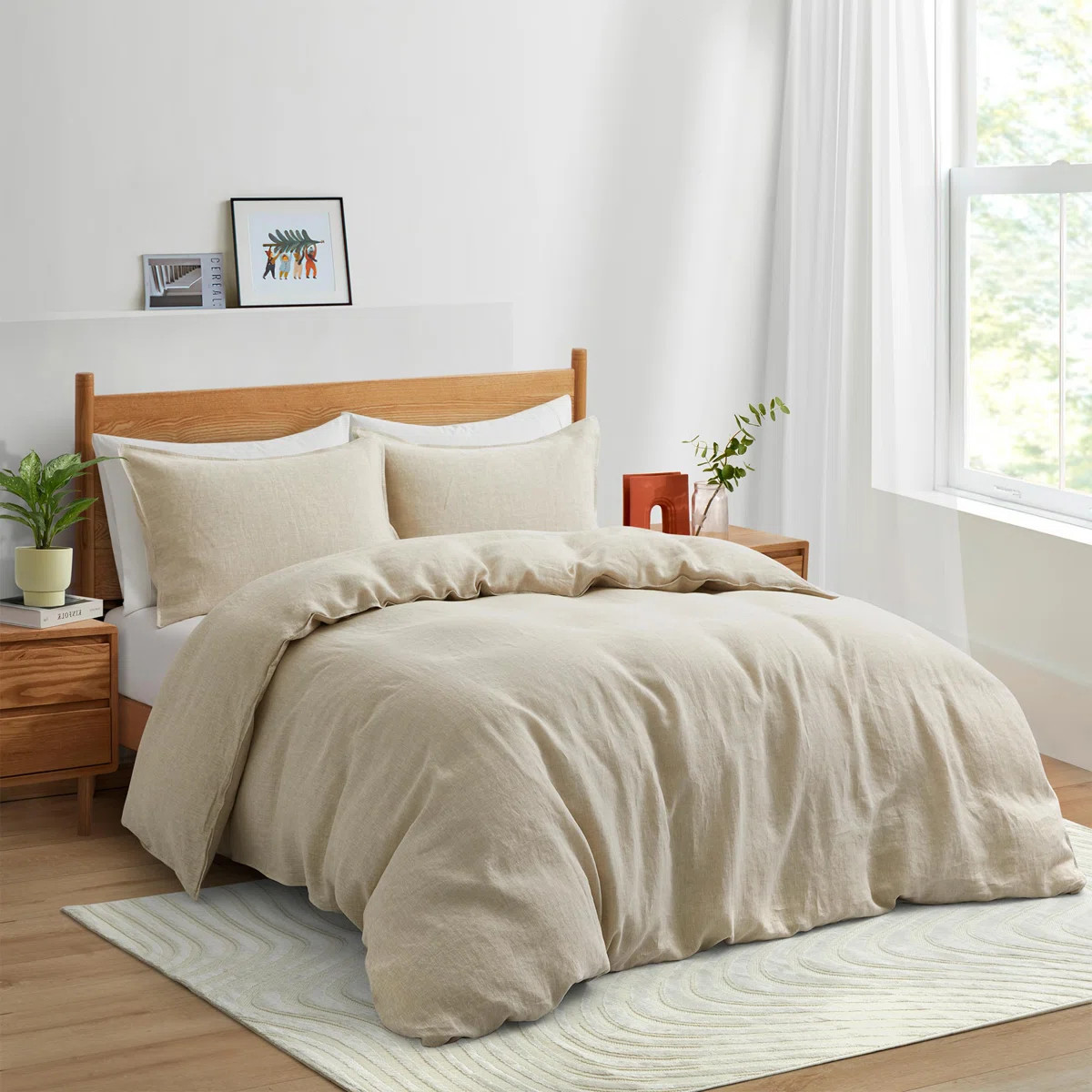 Boseman Linen Blend Machine Woven Duvet Cover Set (Set of 3) | Wayfair North America
