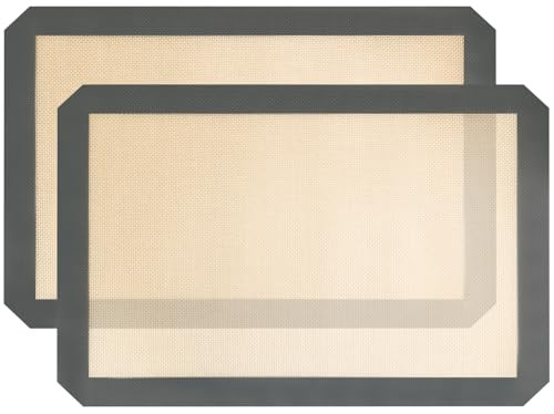 Silicone Baking Mat, 2pcs 16.5"×12" Silicone Reusable Baking Mat, Non-Stick, Food Safe Oven Baking Mats for Baking, Making Cookies, Bread | Amazon (US)