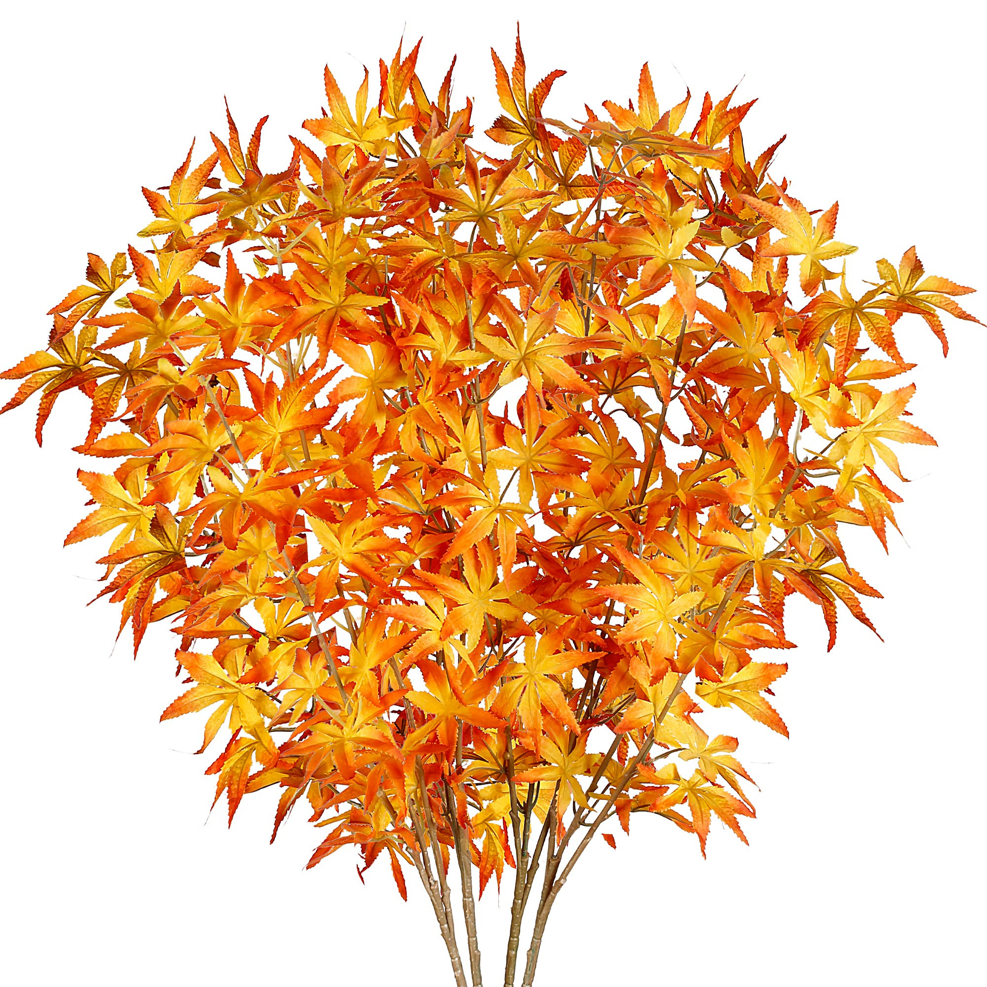 Sggvecsy 4Pcs Artificial Maple Leaves Branches Fake Fall Leaves Stems Maple Leaves Shrubs Autumn ... | Amazon (US)