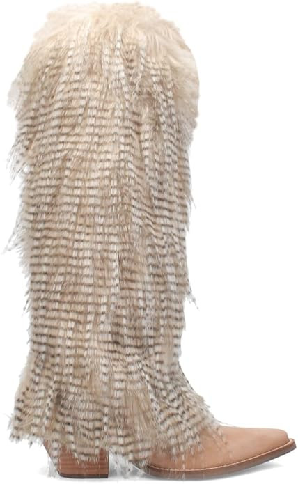 Dingo Womens Snuggles Snip Toe Casual Boots Over the Knee Mid Heel 2-3" - Brown | Amazon (US)