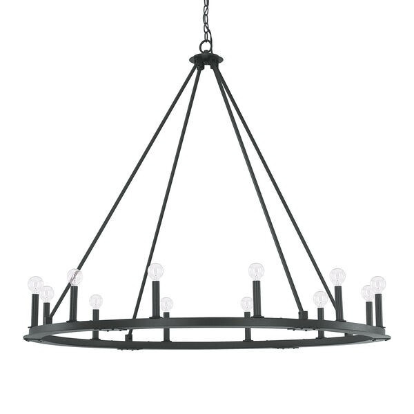 Pearson Black Iron Twelve-Light Chandelier | Bellacor