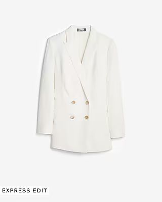 Textured Double Breasted Boyfriend Blazer | Express