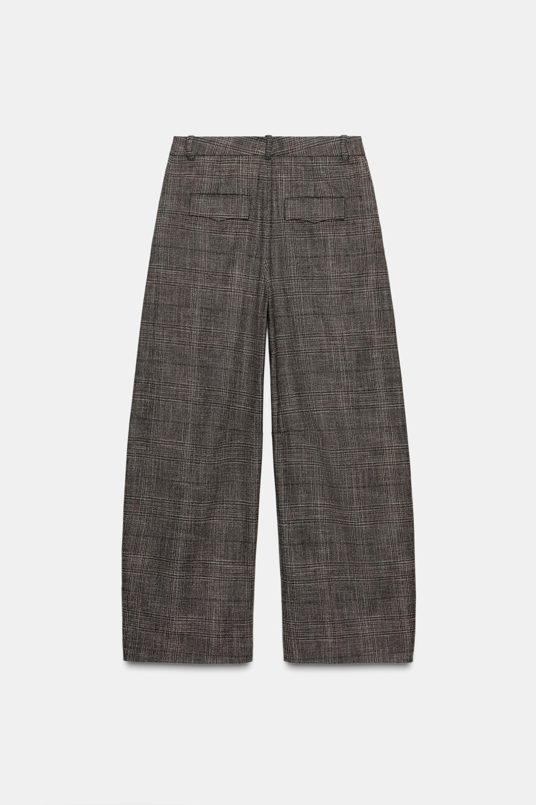 CHECKED WOOL BALLOON PANTS ZW COLLECTION | Zara US