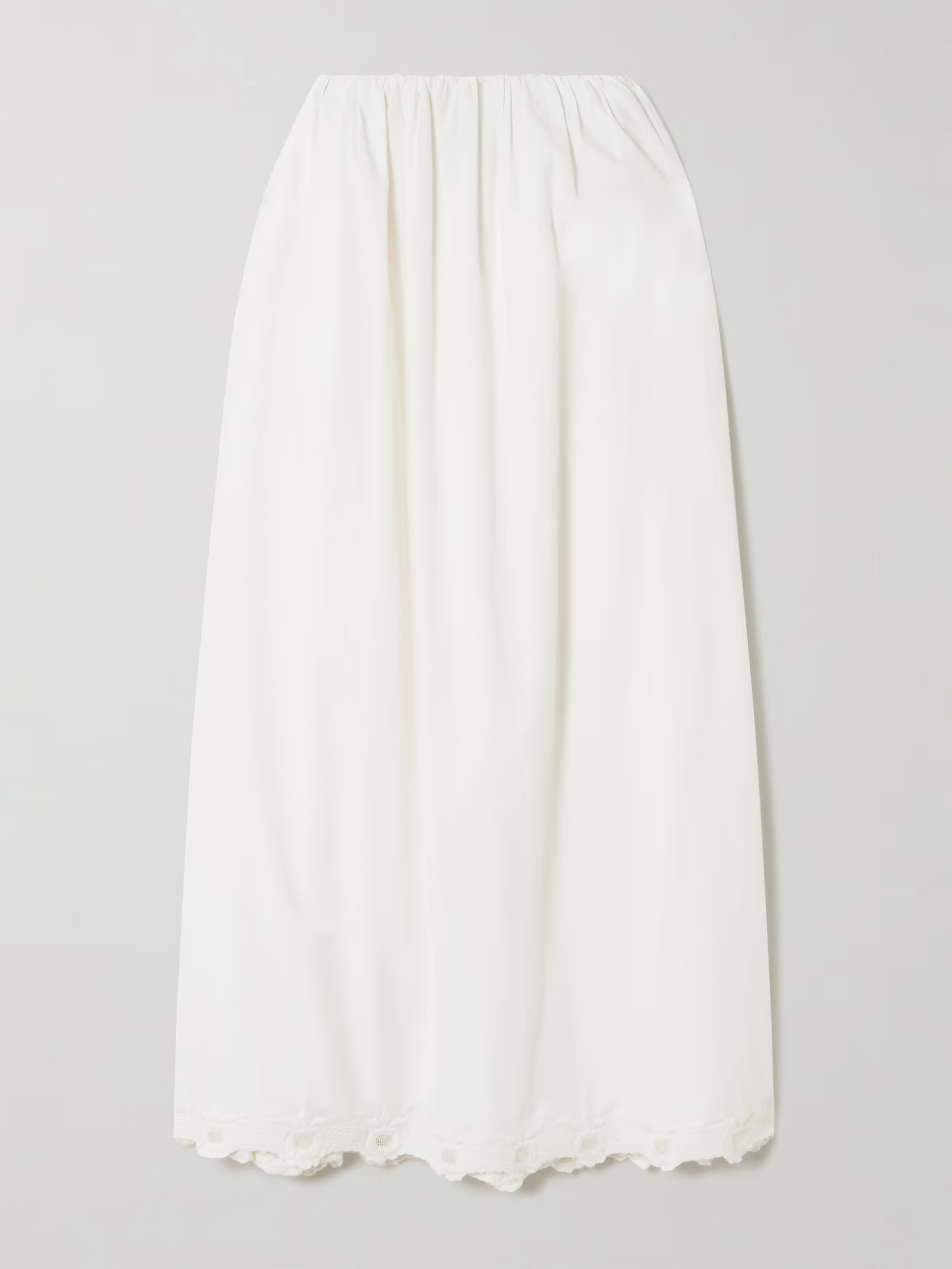Antoinette scalloped embroidered cotton-voile midi skirt | NET-A-PORTER (UK & EU)