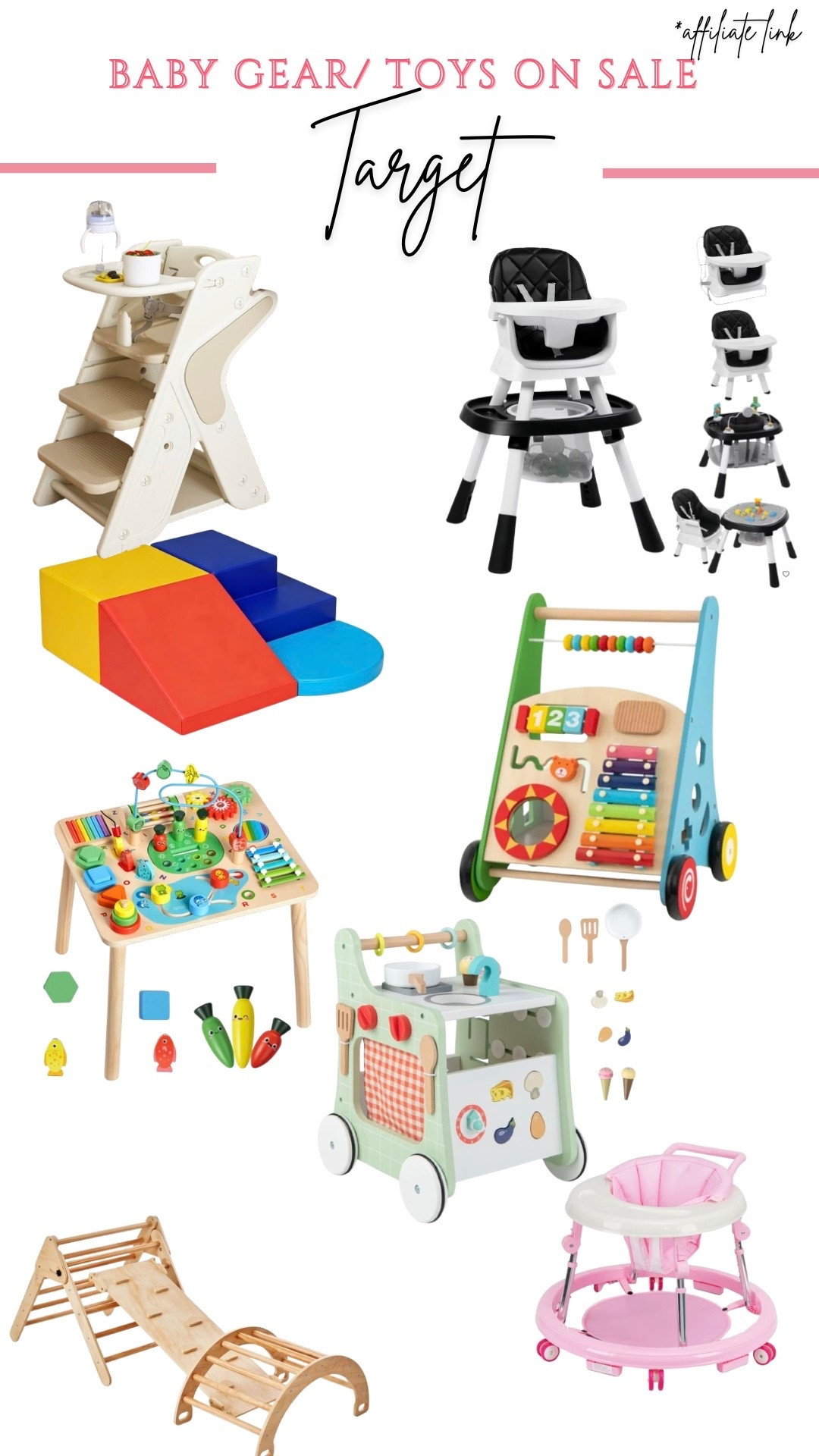 Baby gear and toys on sale at target! Pikler climbing toys, push walker, high chairs, climbing blocks

#LTKBaby #LTKmomlife #LTKKids