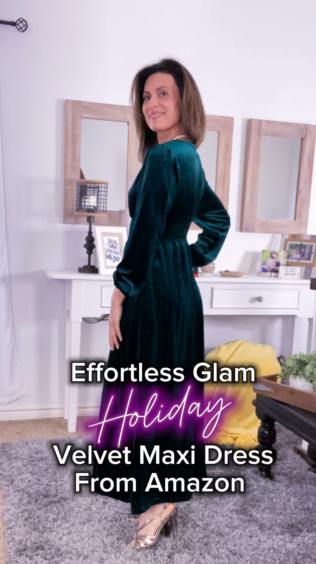 Perfect for festive vibes and glam nights out. #MaxiDress #HolidayStyle #OOTD #FashionTryOn #VelvetVibes

#LTKParties #LTKOver40 #LTKSeasonal