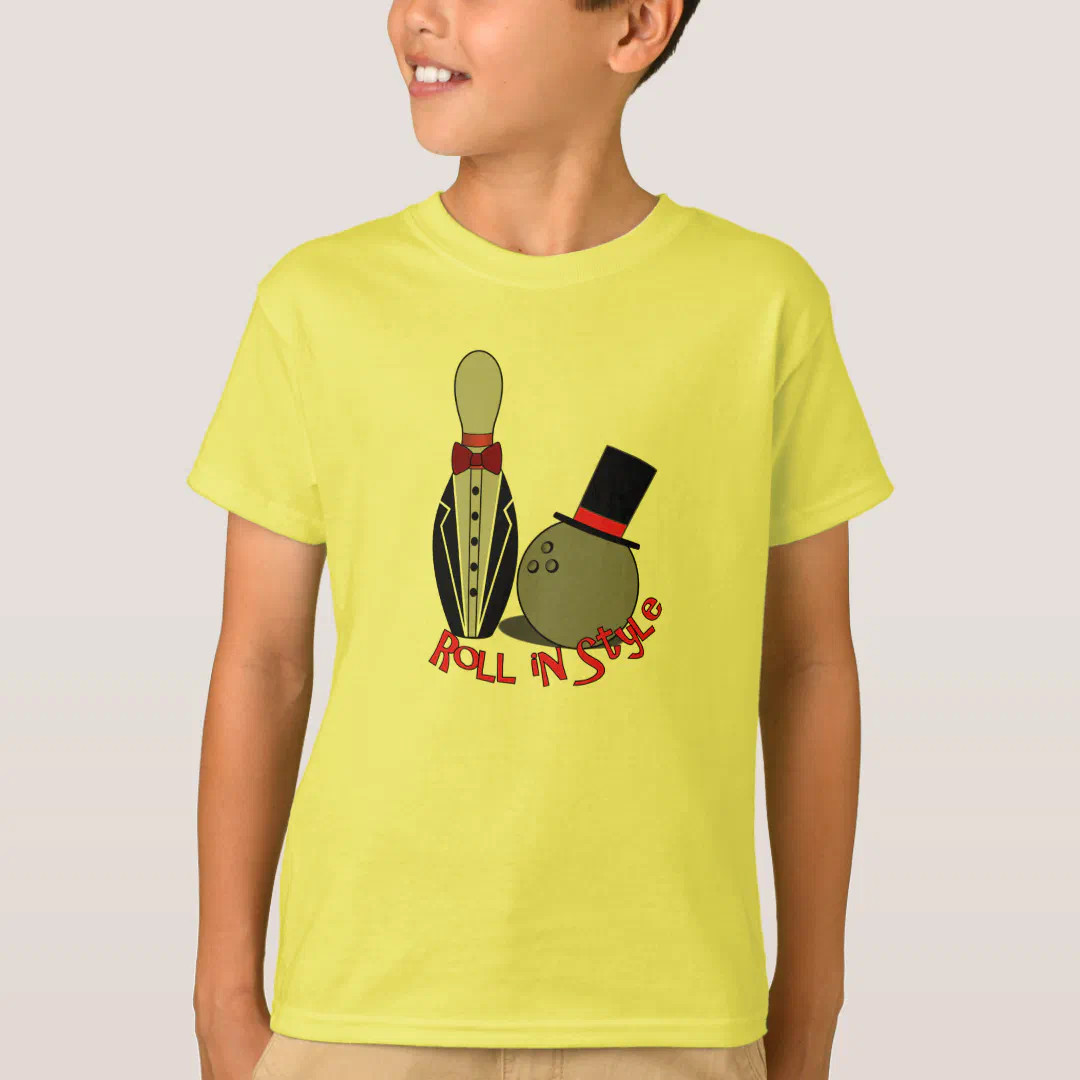 Roll In Style - Funny Bowling Shirts for Kids | Zazzle | Zazzle