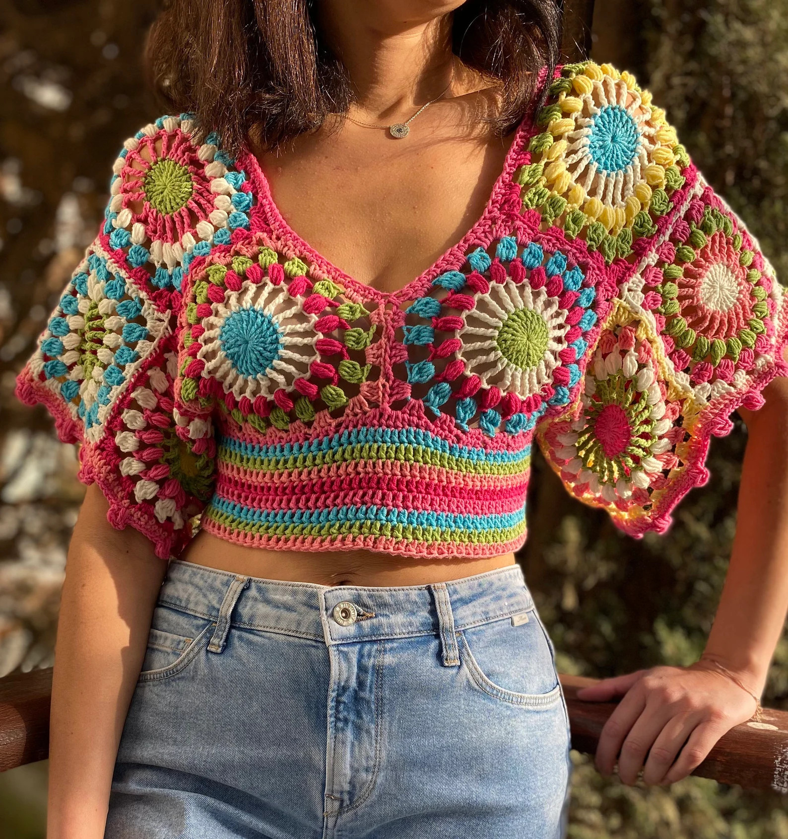 Colorful Crochet Croptopcrop Topcrochet Festival Top Summer | Etsy | Etsy (US)