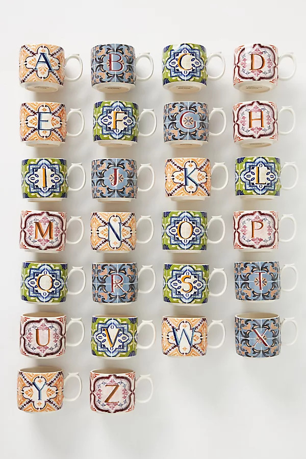 Mezze Monogram Mug By Anthropologie in Size MUG/CUP | Anthropologie (US)