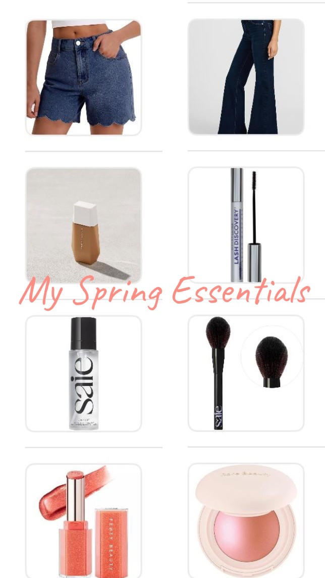 Spring essentials you’ll actually wear on repeat 🌸✨

Denim shorts, the perfect flare jeans, and my go-to everyday glam lineup—these are the pieces carrying me through spring. From a glowy base to the prettiest blush + gloss combo, everything is easy, wearable, and linked for you 💙

#springstyle #ltkfinds #springoutfits #beautyfavorites #denimstyle #everydaymakeup #glowyskin #casualchic 

#LTKOver40 #LTKActive #LTKSeasonal
