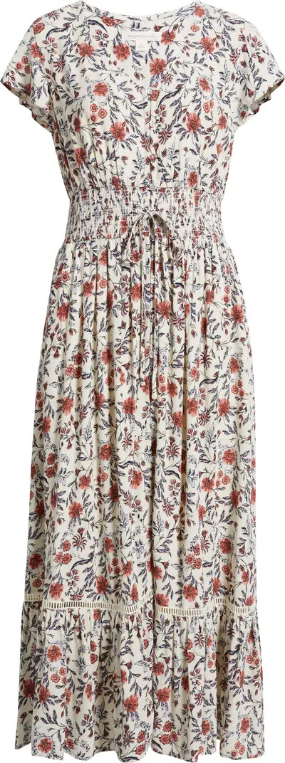 Print Smocked Waist Ruffle Hem Maxi Dress | Nordstrom