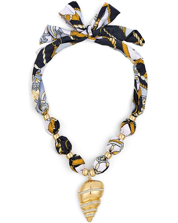 WOWORAMA Colorful Scarf Necklace with Seashell Starfish Charm Necklaces for Women Summer Bandana ... | Amazon (US)