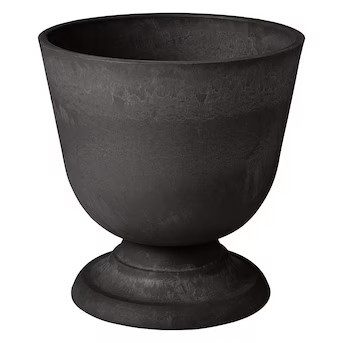 Arcadia Garden Products Urn 15.0-in W Medium Black Plastic Outdoor Planter | Lowe's