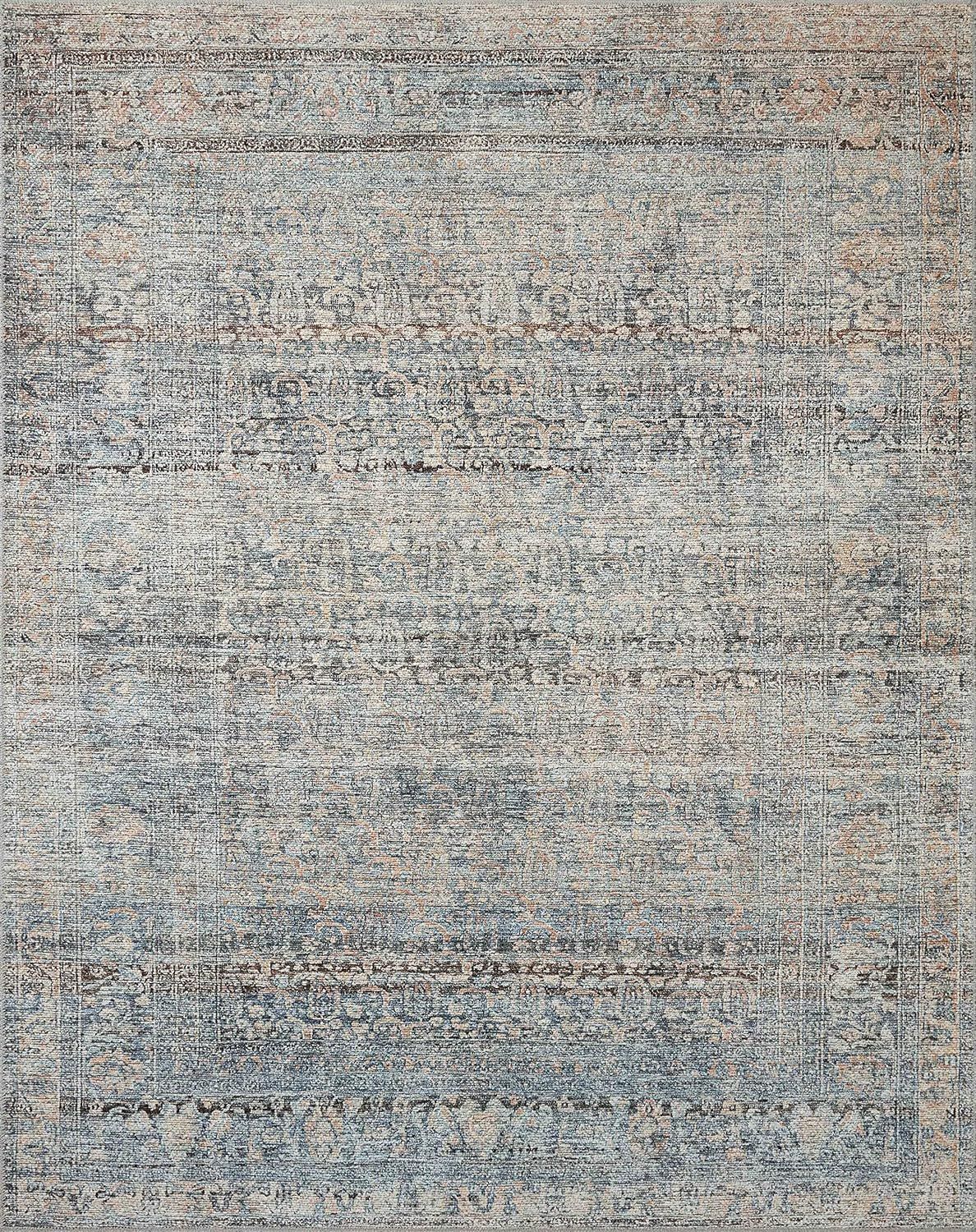 Amber Lewis x Loloi Billie Collection BIL-05 Denim / Blush 6' x 9' Area Rug | Amazon (US)