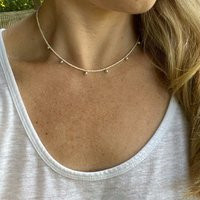 Dainty Beaded Necklace - Handmade Minimalist Jewelry, Everyday Beach Necklace, Dangle Layering Perfect Layered | Etsy (US)