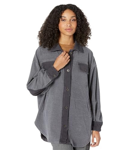 Free People Ruby Jacket For Women - Spread Collar With Button Down Closure Placket, Cozy and Comfortable Jacket Incense LG (Women's 12-14) One Size | Amazon (US)