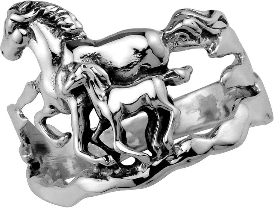 Silvershake Double Horse 925 Sterling Silver with Antique Finish Ring | Amazon (US)