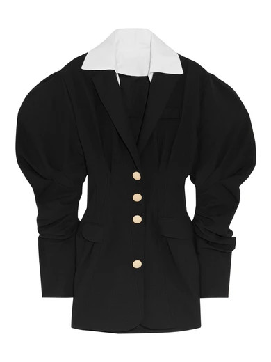 Jacquemus - Cotton-trimmed Wool-twill Mini Dress - Black | NET-A-PORTER (US)