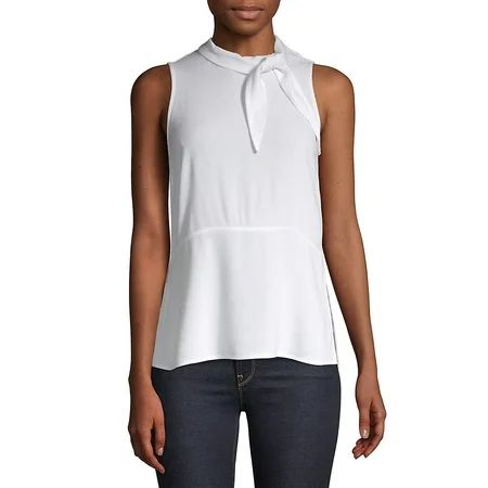 Petite Lexi Sleeveless Neck Tie Blouse | Walmart (US)