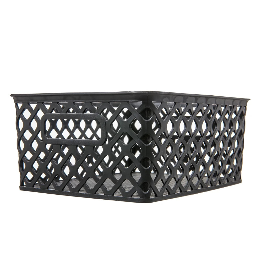 Mainstays Small Black Decorative Storage Basket | Walmart (US)