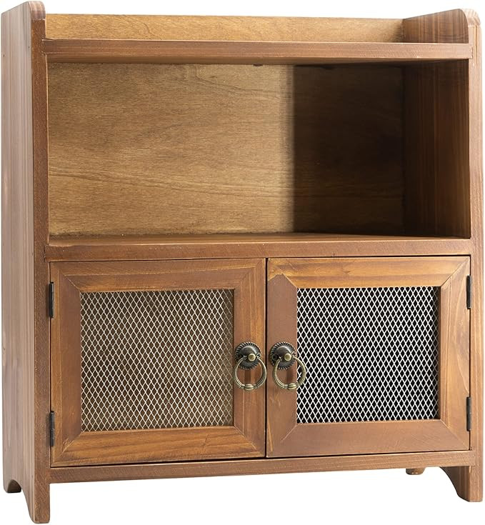 Amazon.com: COLLECTIVE HOME - 2 Tiered Storage Cabinet, Countertop Cabinet, Wood Organizer for Ki... | Amazon (US)