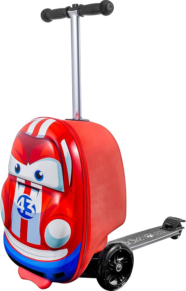 Kiddietotes 3-D Hardside Scooter Ride On Suitcase for Kids - Cute Lightweight Kids Luggage with W... | Amazon (US)