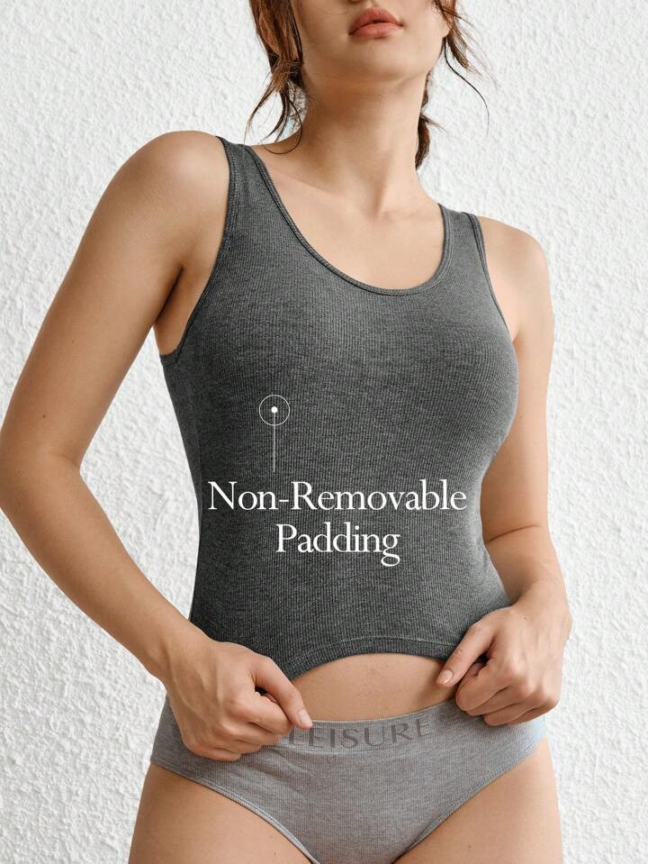 SHEIN Leisure Solid Slim Fit Tank Top | SHEIN