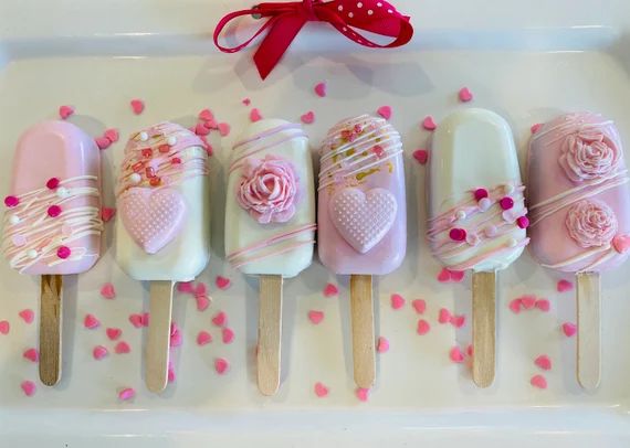 Valentine's Day/Desserts/Chocolate/Cake Popsicles/Favors/Gifts/Red Velvet/Cakes/Decorated Dessert... | Etsy (US)