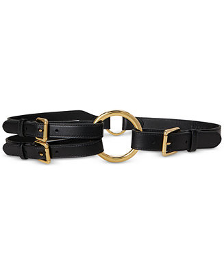 Lauren Ralph Lauren Tri-Strap O-Ring Leather Belt - Macy's | Macy's