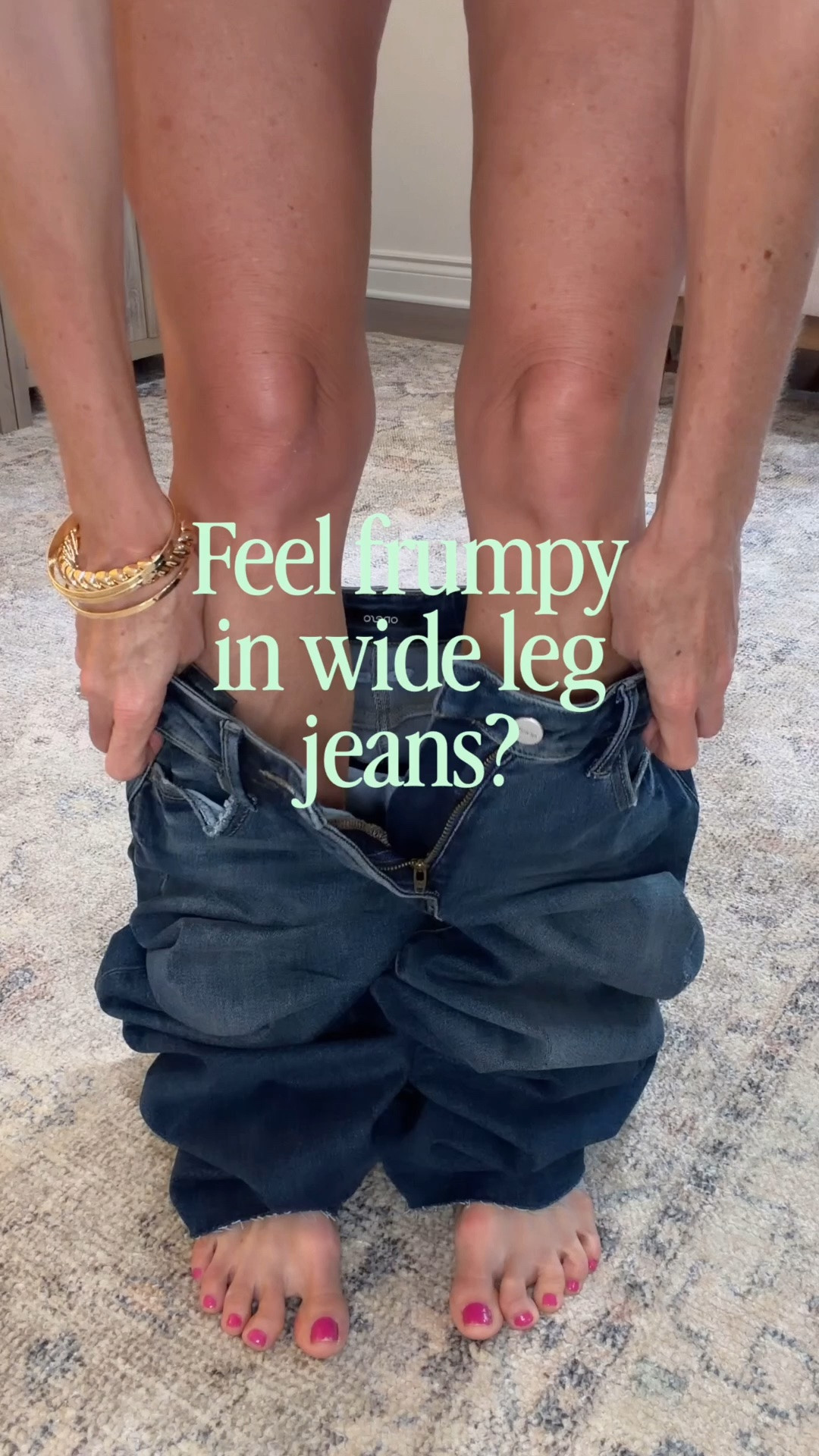 I found these flattering Amazon wide leg jeans that are frump-free and so comfortable! The jeans have some stretch to them but also enough structure to keep them from sagging. They flatter and elongate the legs too. I'm 5'6" and wearing the 32 inch inseam.

#LTKgrwm #LTKOver40 #LTKootd