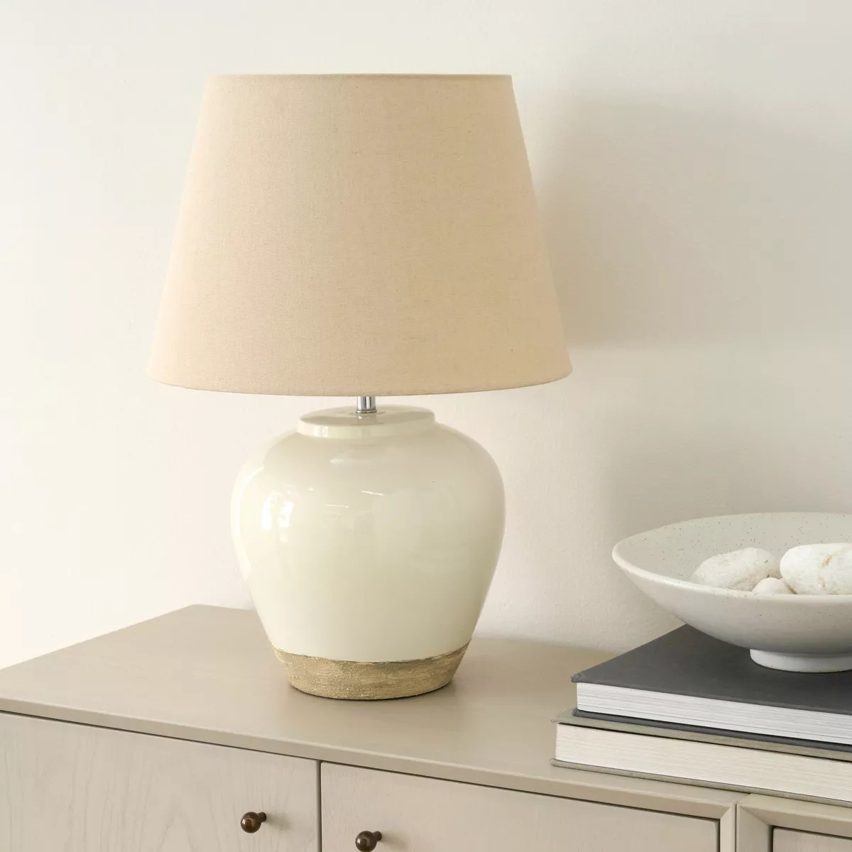 Nourison 20" Rustic Ceramic Pot Table Lamp | Target