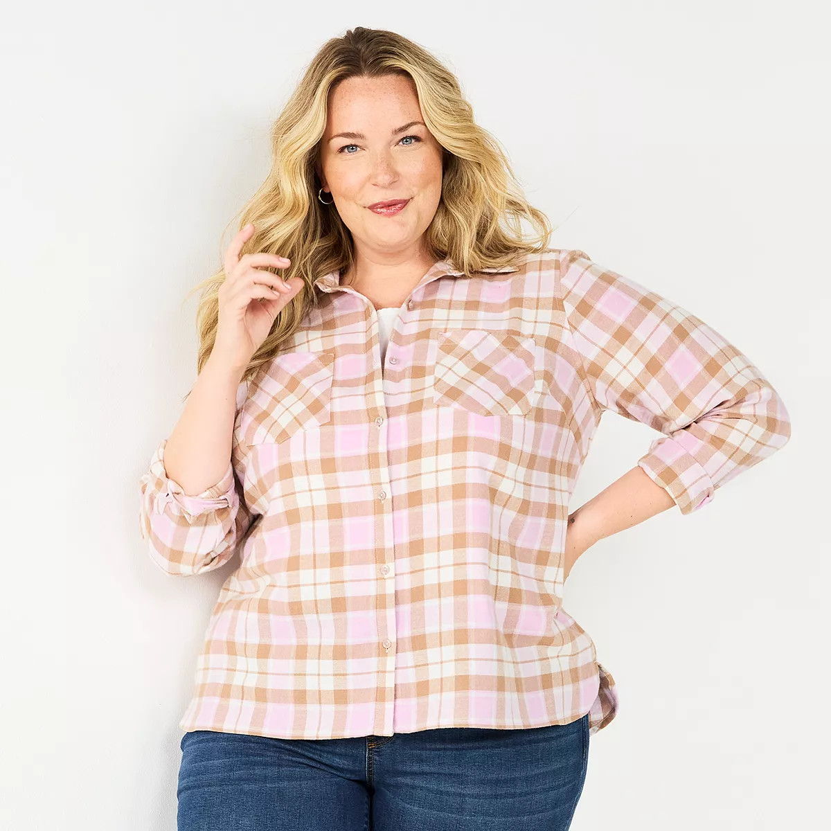 Plus Size Croft & Barrow® The Extra Soft Plaid Flannel Shirt | Kohl's