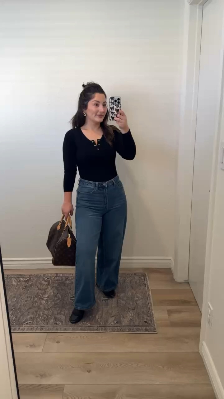 Petite friendly outfit of the day! Jeans size 6, Bodysuit with compression size s/m (5'0" 140lbs)

#LTKootd #LTKFindsUnder50 #LTKPetite