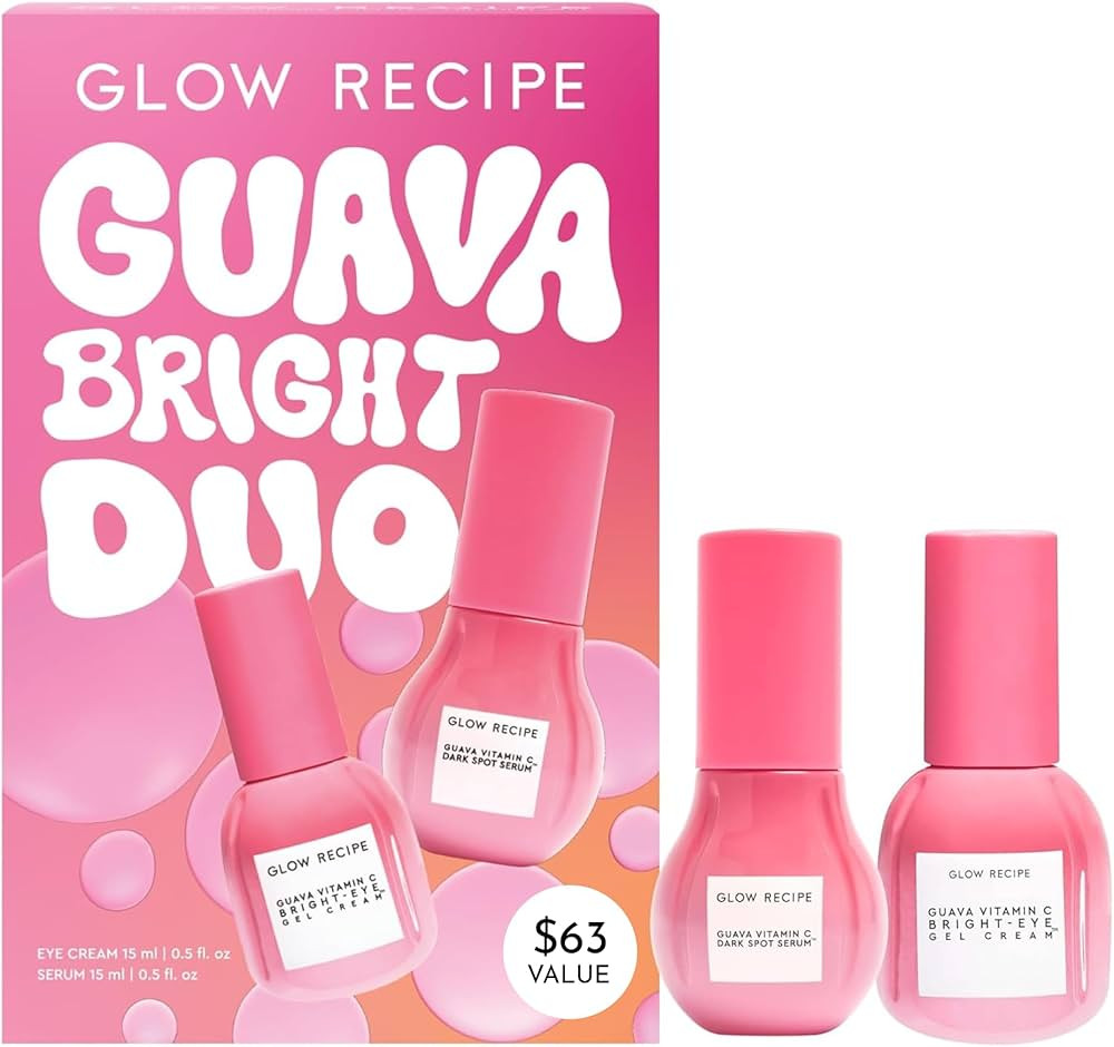 Glow Recipe Guava Brightening Korean Skincare Gift Set - Vitamin C Under Eye Cream Treatment + Hy... | Amazon (US)