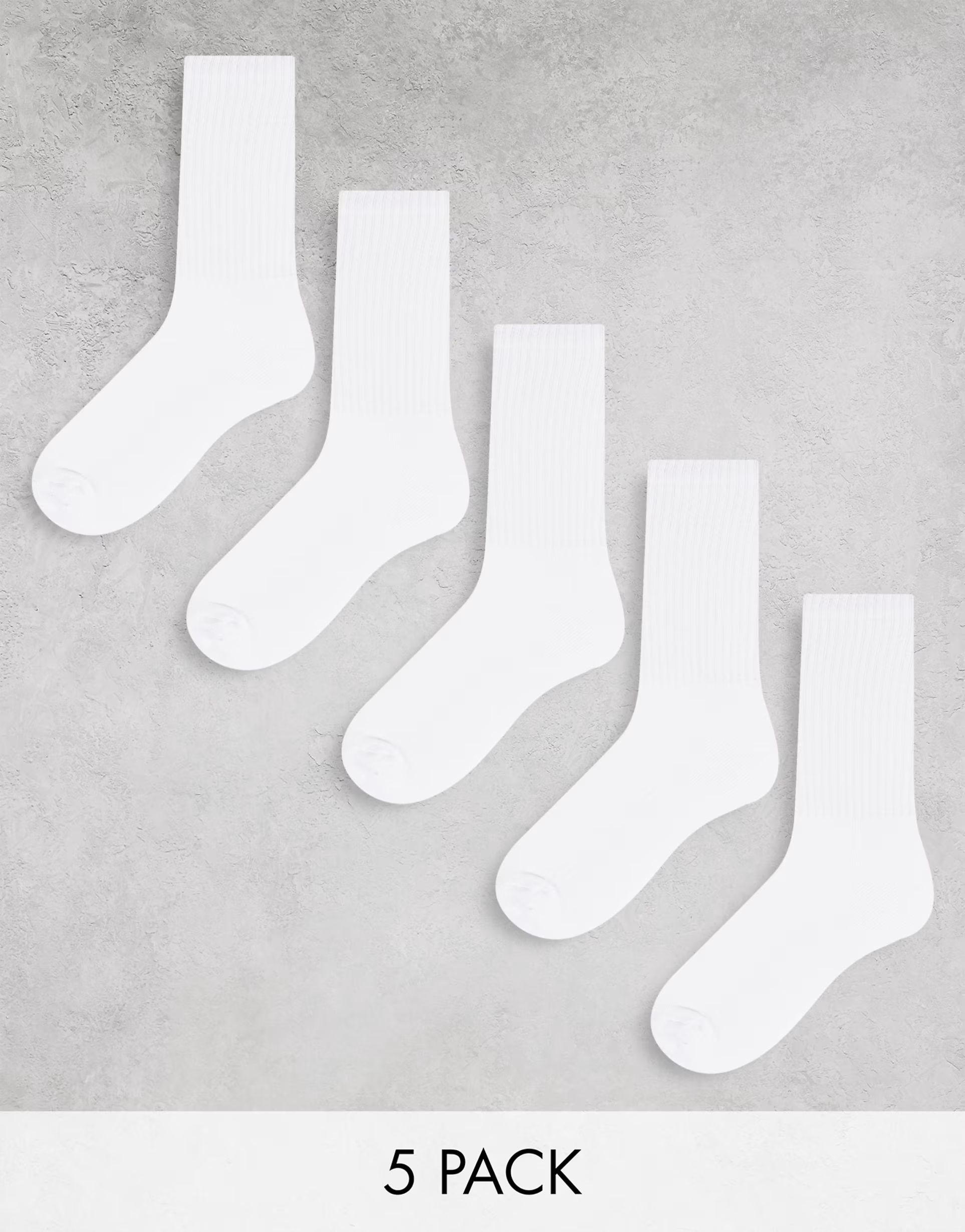 ASOS DESIGN 5 pack sport socks with terry sole in white | ASOS (Global)