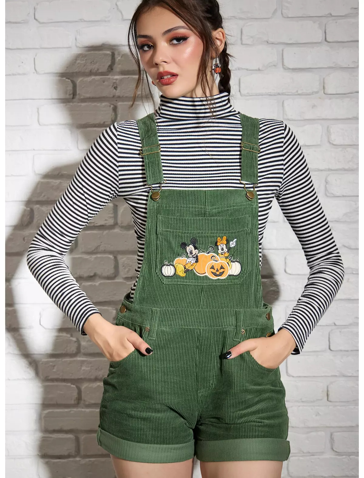 Her Universe Disney Mickey Mouse & Minnie Mouse Corduroy Shortalls | Hot Topic