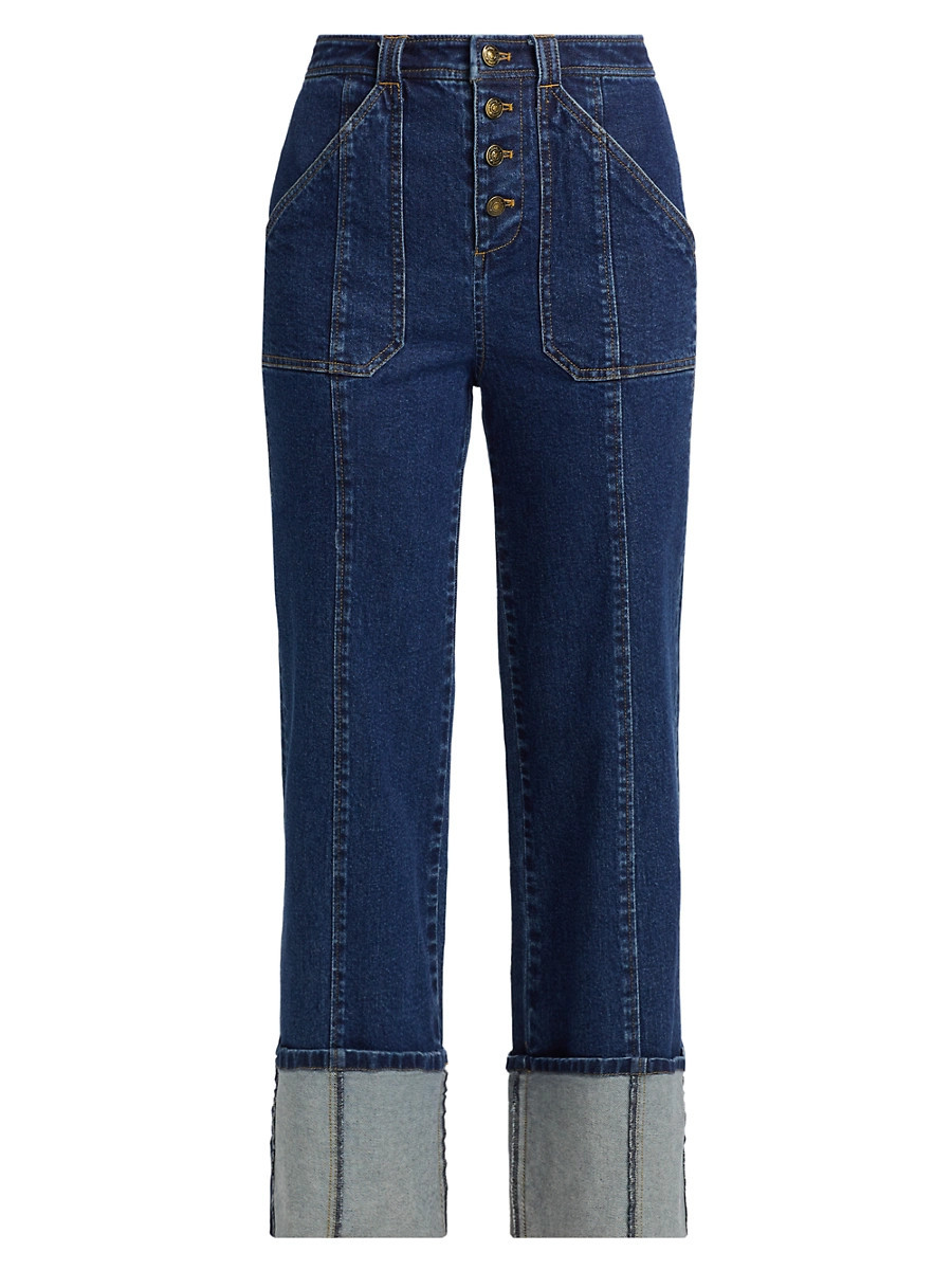 Women's Benji Cuffed Flare Jeans - Ocean - Size 8 | Saks Fifth Avenue