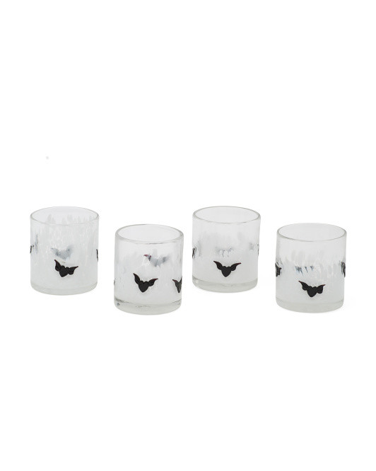 Set Of 4 Heart Bats Double Old Fashioned Glasses | Halloween | Marshalls | Marshalls