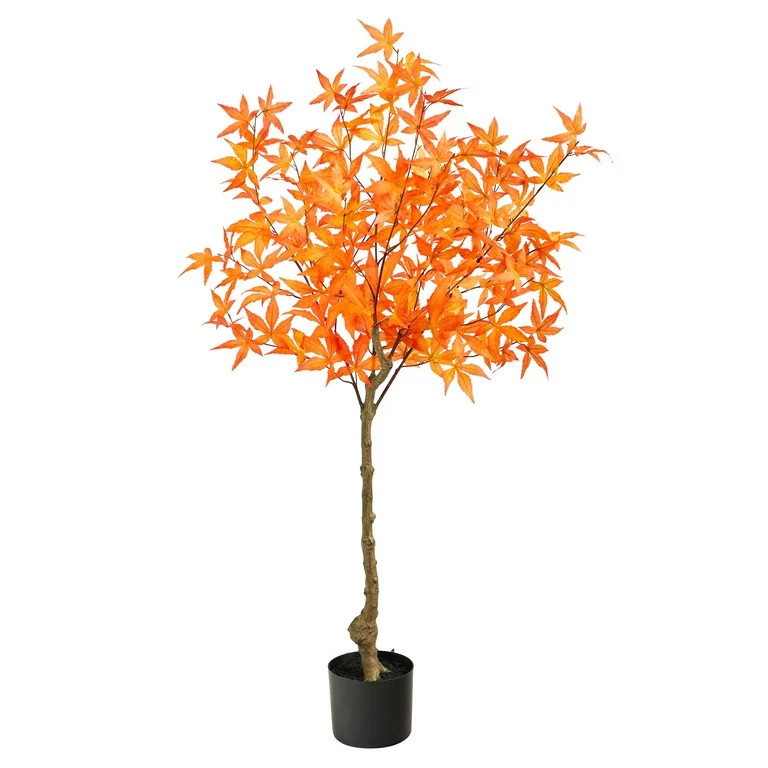 4" Artificial Maple Artificial Tree in Natural Plastic Pot, by Nearly Natural | Walmart (US)